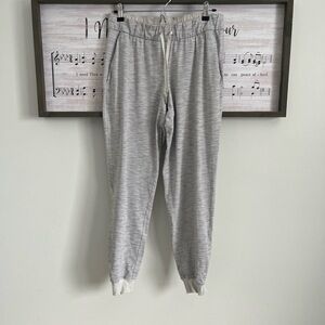 Lululemon Athletica Light Gray Striped Joggers